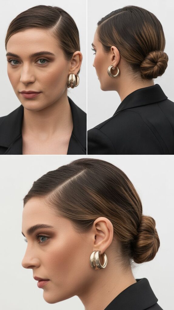 33 Elegant Formal Medium-Length Hairstyles Perfect for Special Occasions 14 Sleek Side Part with Tucked End