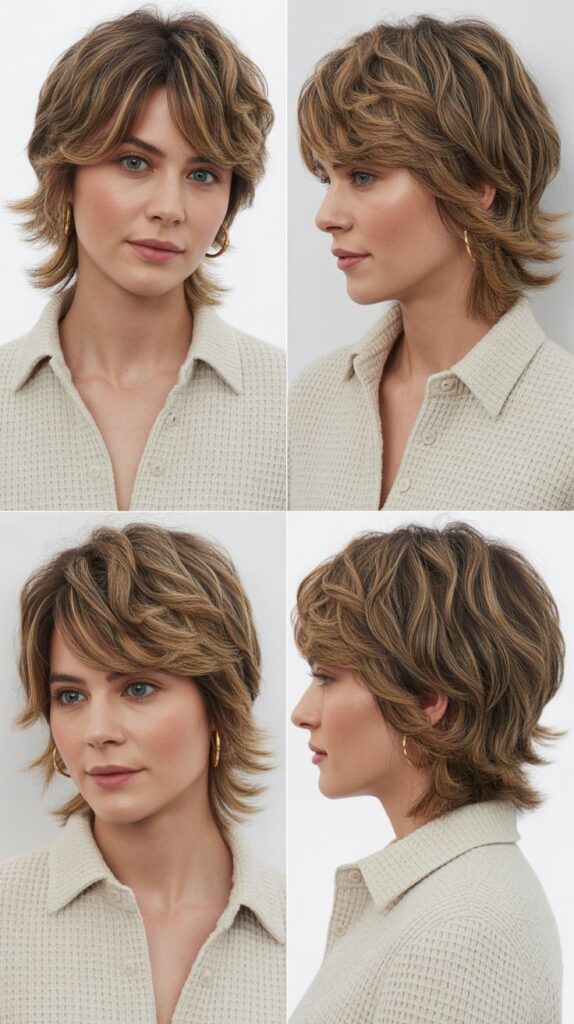 Textured Shag With Side Part and Long Bangs