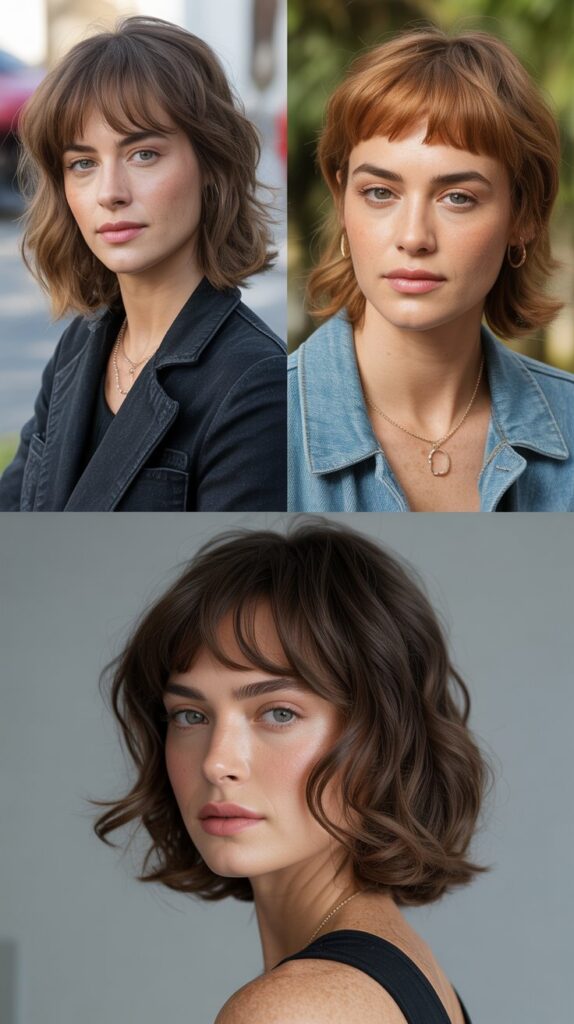 56 Medium-Length Hairstyles With Bangs for a Trendy Look 50 Soft Feathered Micro Bangs