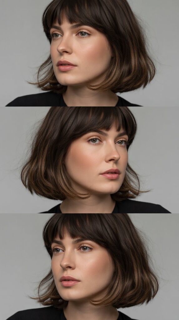 Medium Layers with Blunt Fringe
