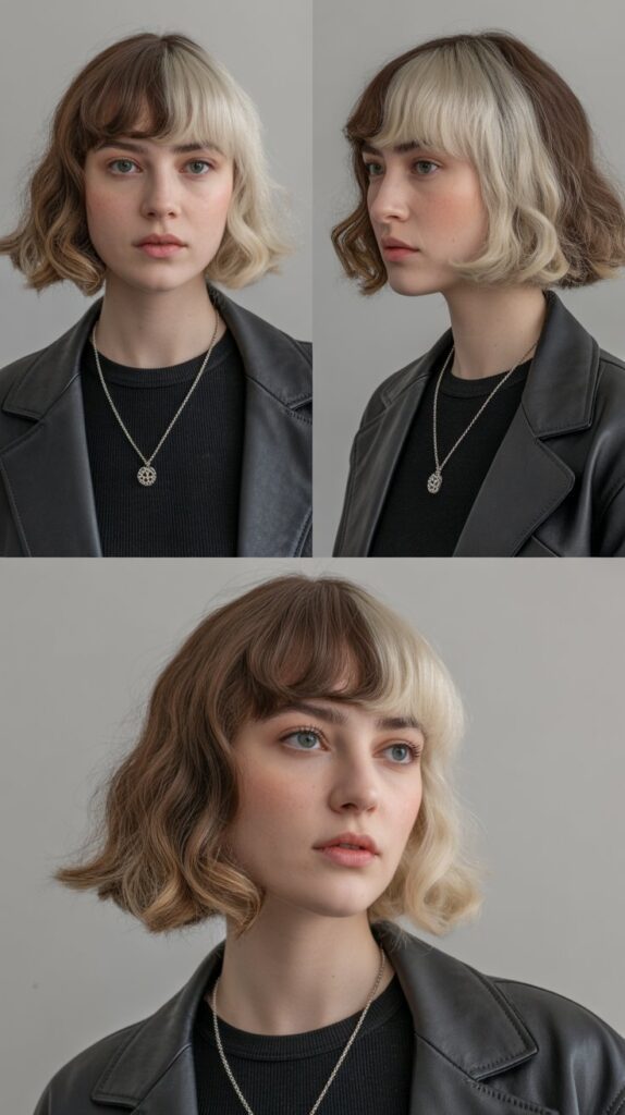 Collarbone-Grazing Cut with Asymmetric Bangs