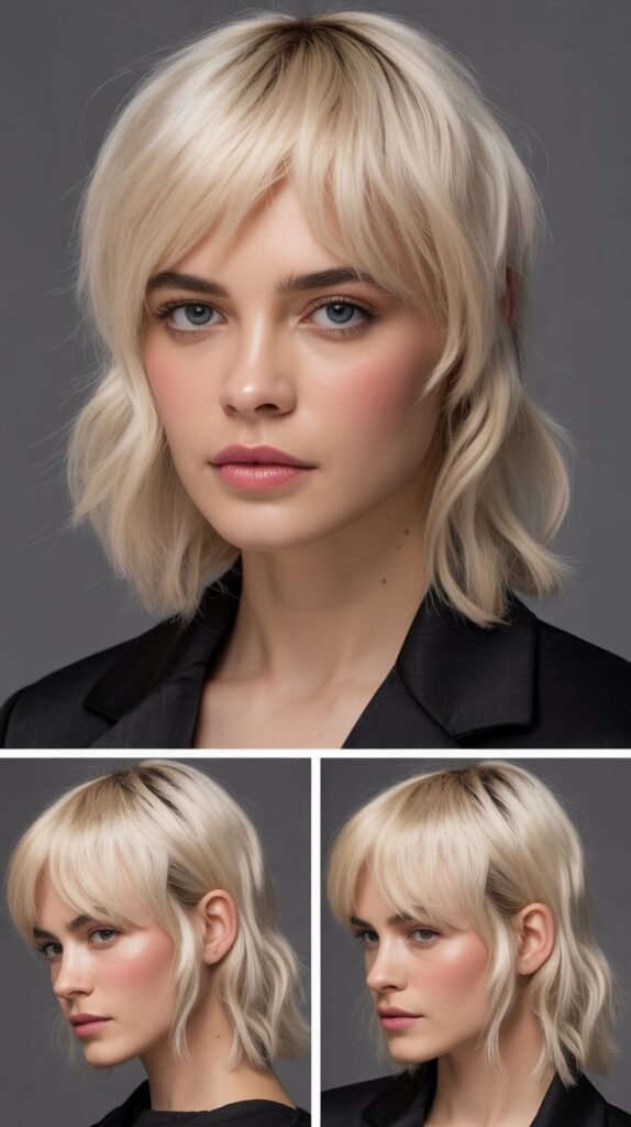 Piecey Bangs with Pearl Blonde Lob