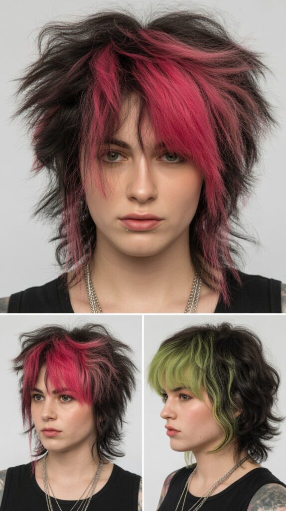 Punk Shag With Asymmetrical Bangs