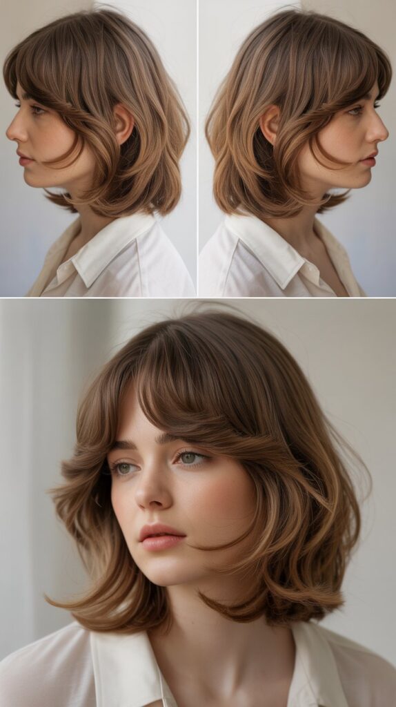 Rounded Layers With Curved Bangs