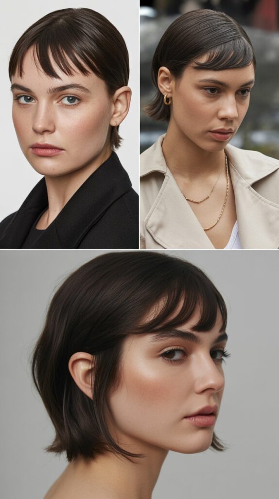 Side-Swept Micro Fringe with Angular Bob