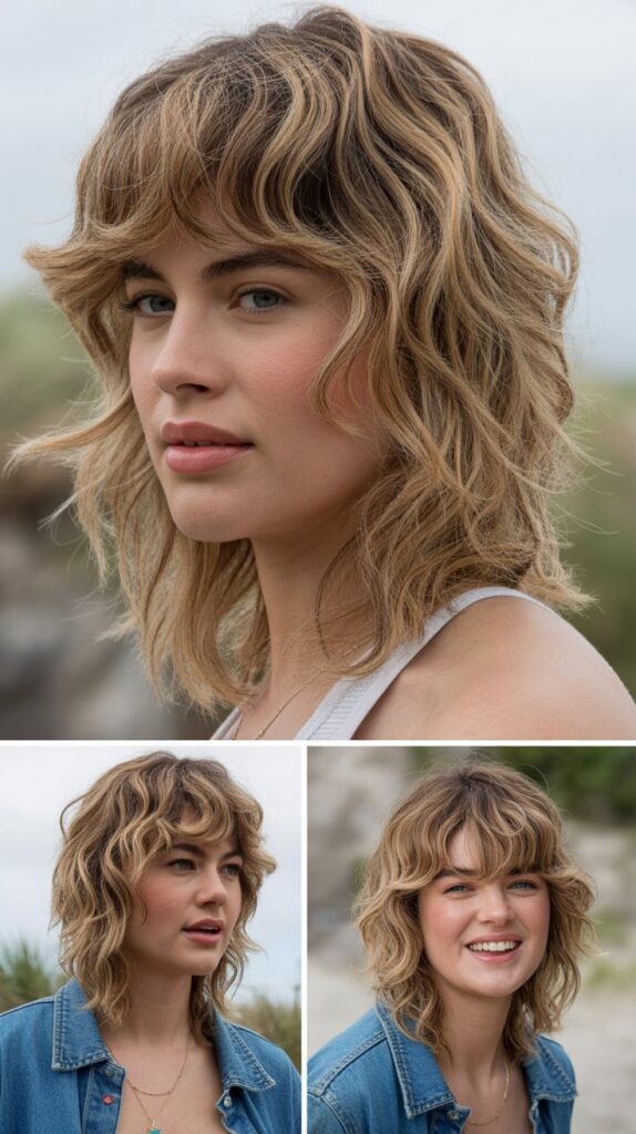 Tousled Beach Shag With Eyebrow-Grazing Bangs