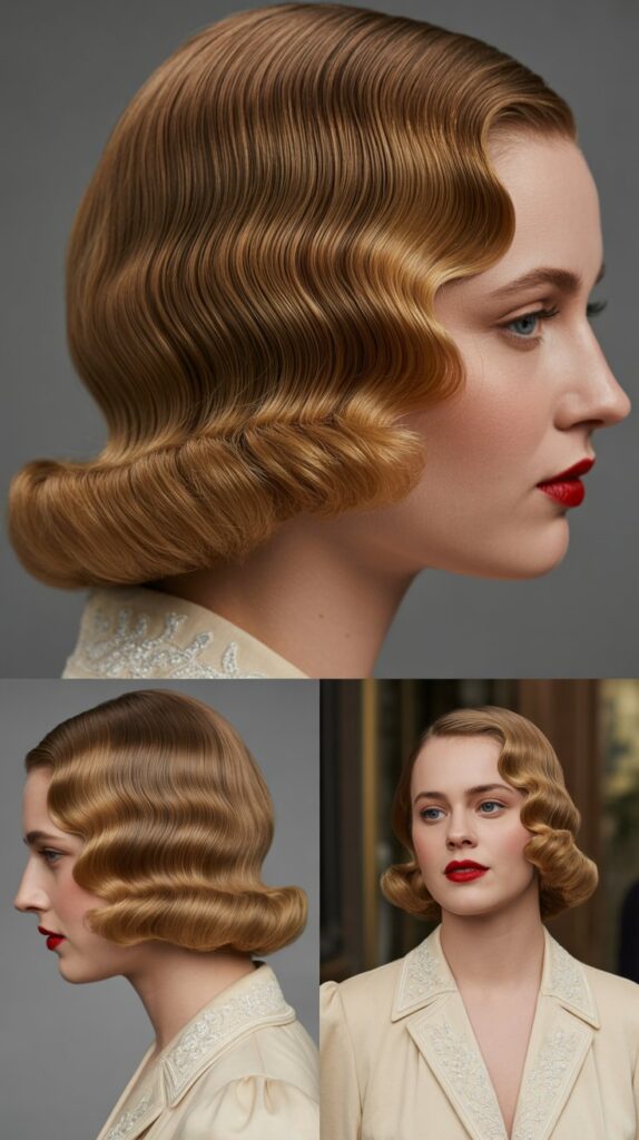 33 Elegant Formal Medium-Length Hairstyles Perfect for Special Occasions 8 Vintage Finger Waves