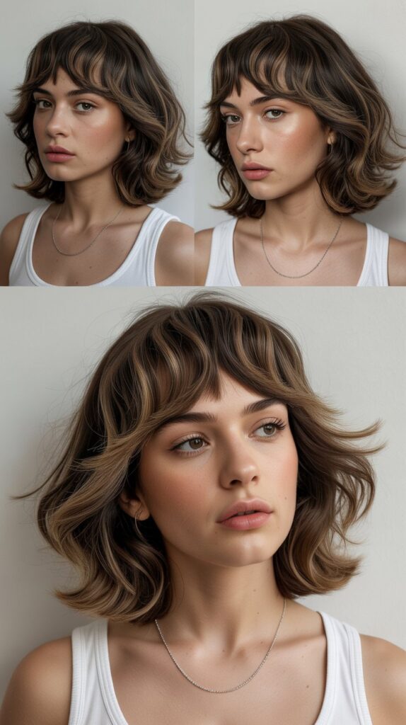 Layered Medium Cut with Soft Micro Bangs