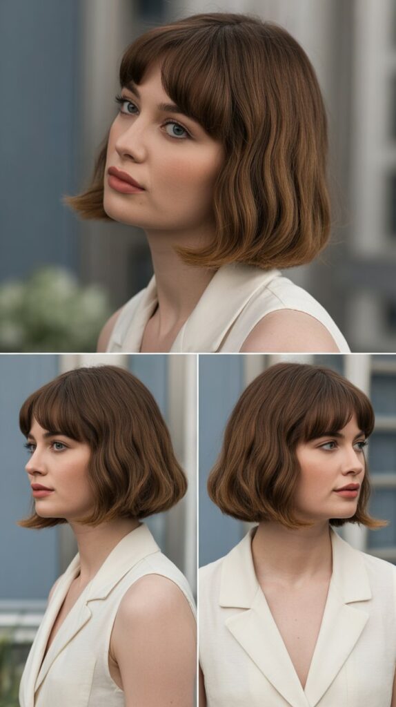 Medium Bob with Curtain Bangs