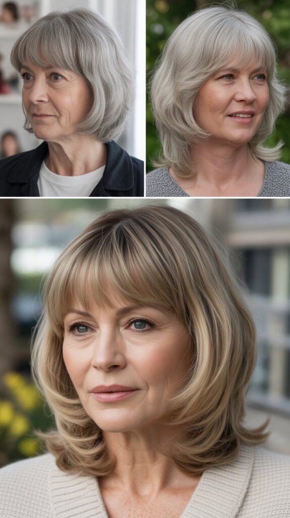37 Wispy Bangs for Women Over 50 That Instantly Soften the Face 10 Soft Graduated Bangs