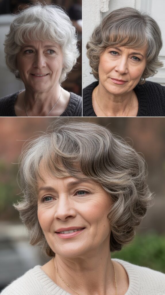 37 Wispy Bangs for Women Over 50 That Instantly Soften the Face 16 Curved Wispy Bangs