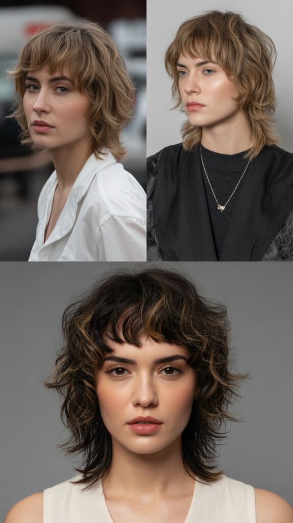 42 Medium Haircuts With Bangs for Thin Hair That Add Volume 6 Choppy Midi Cut With Micro Bangs