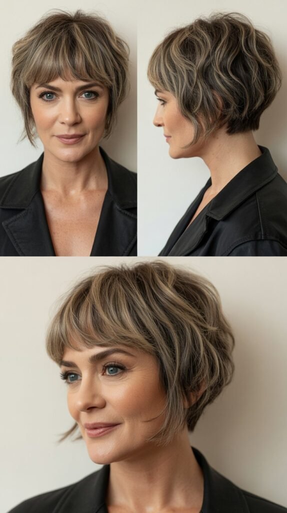 Choppy Layered Bob with Micro Bangs
