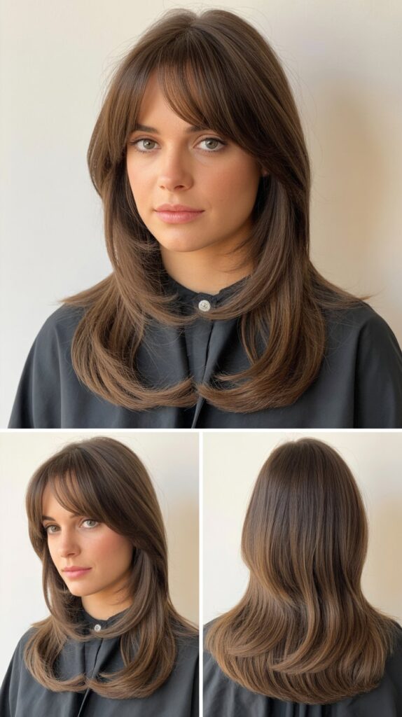Classic Curtain Bangs With Soft Layers