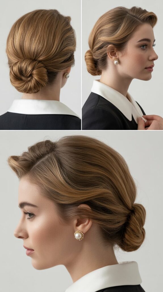 33 Elegant Formal Medium-Length Hairstyles Perfect for Special Occasions 1 Classic French Twist