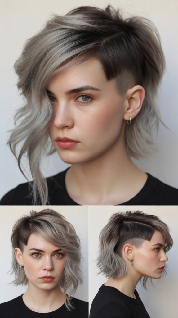 Edgy Undercut Shag With Thick Bangs