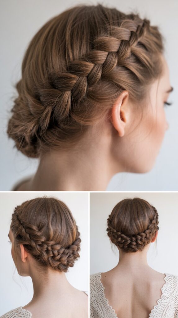 33 Elegant Formal Medium-Length Hairstyles Perfect for Special Occasions 28 Fishtail Braid Updo
