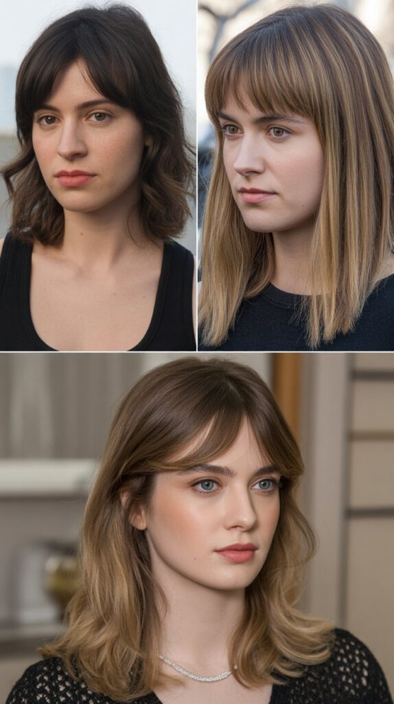 Wispy Bangs for Round Faces