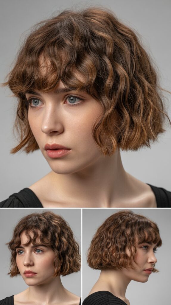 42 Medium Haircuts With Bangs for Thin Hair That Add Volume 36 Textured Collarbone Cut With Blunt Bangs