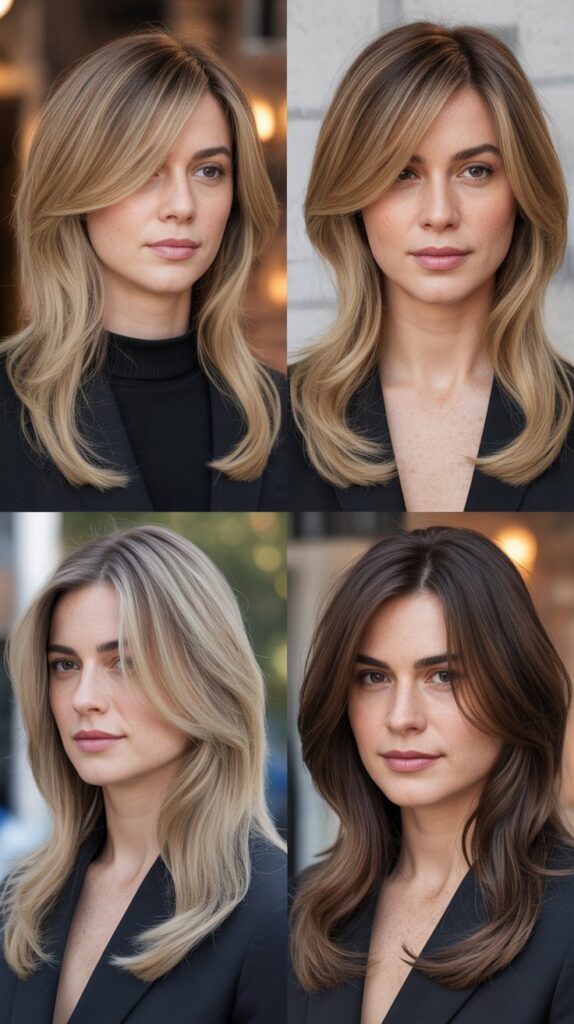 56 Medium-Length Hairstyles With Bangs for a Trendy Look 27 Long Sweeping Bangs