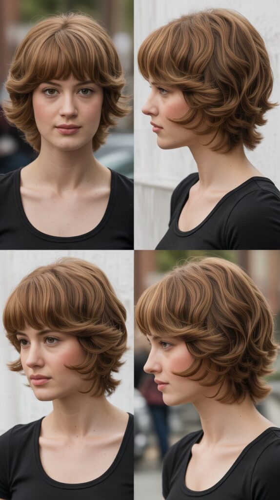 Bouncy Layers With Curved Bangs