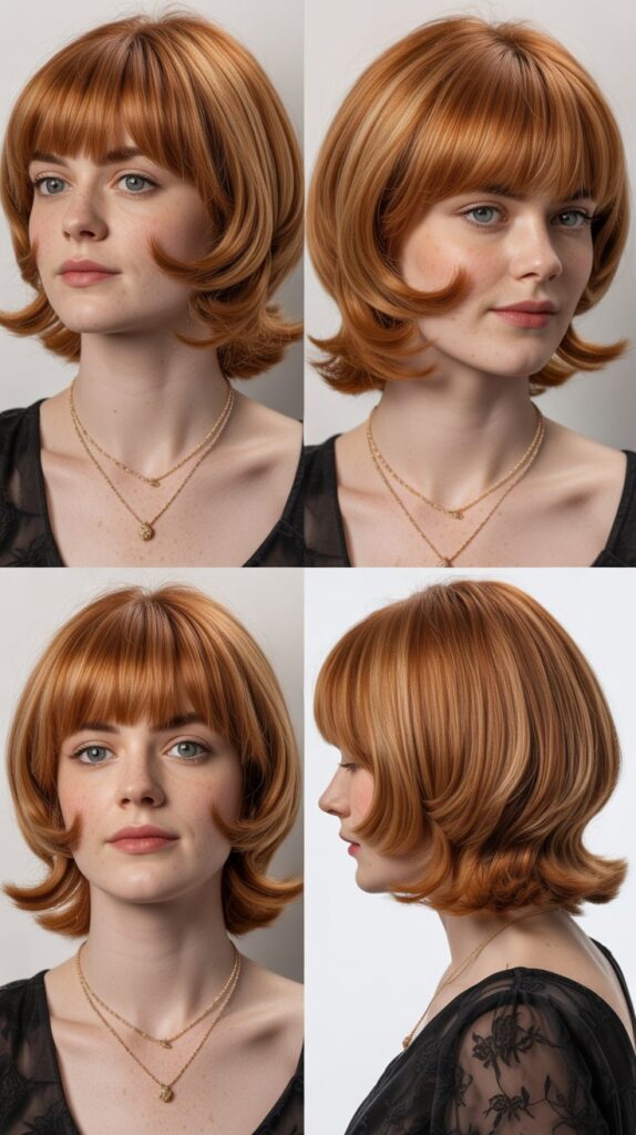 Retro Shag With Full Fringe Bangs