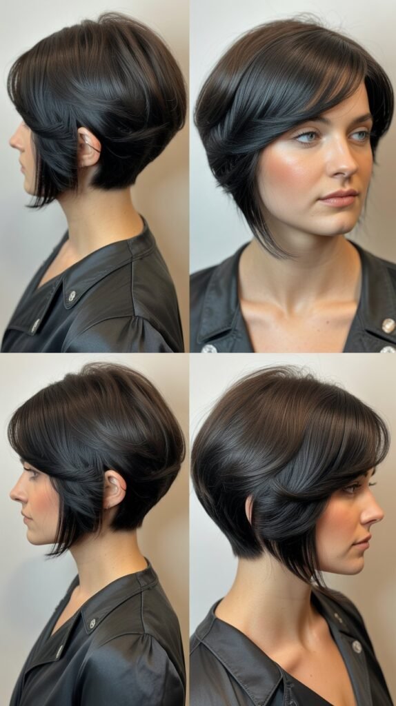Stacked Bob With Side Fringe