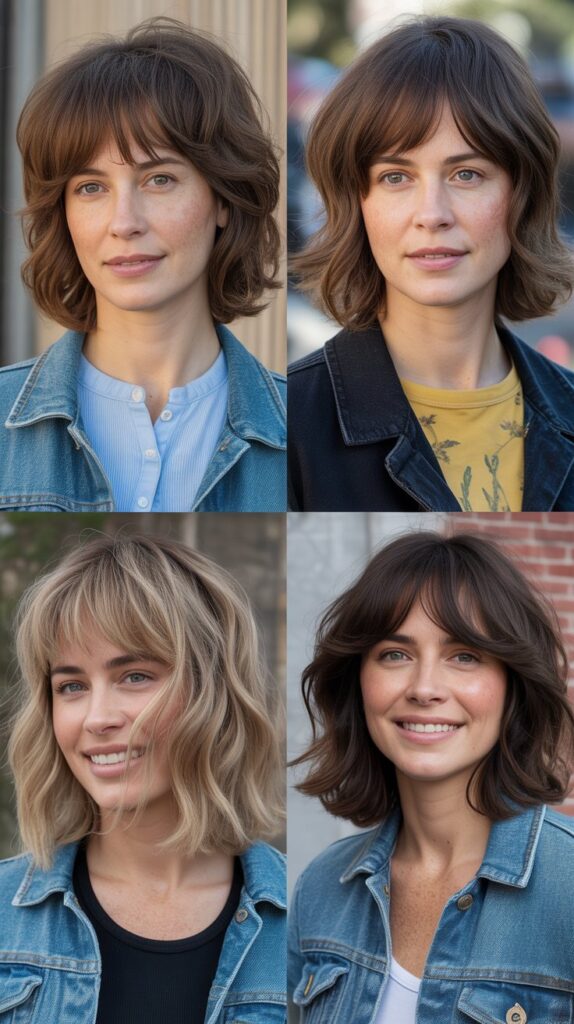 Textured Shag with Curtain Bangs