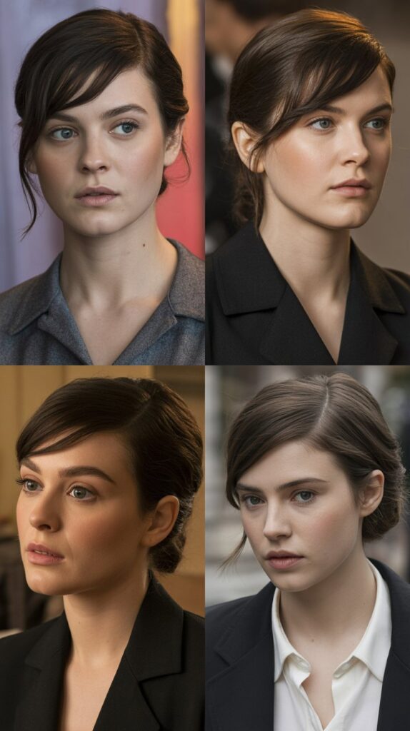 56 Medium-Length Hairstyles With Bangs for a Trendy Look 23 Heavy Side Bangs with Deep Part