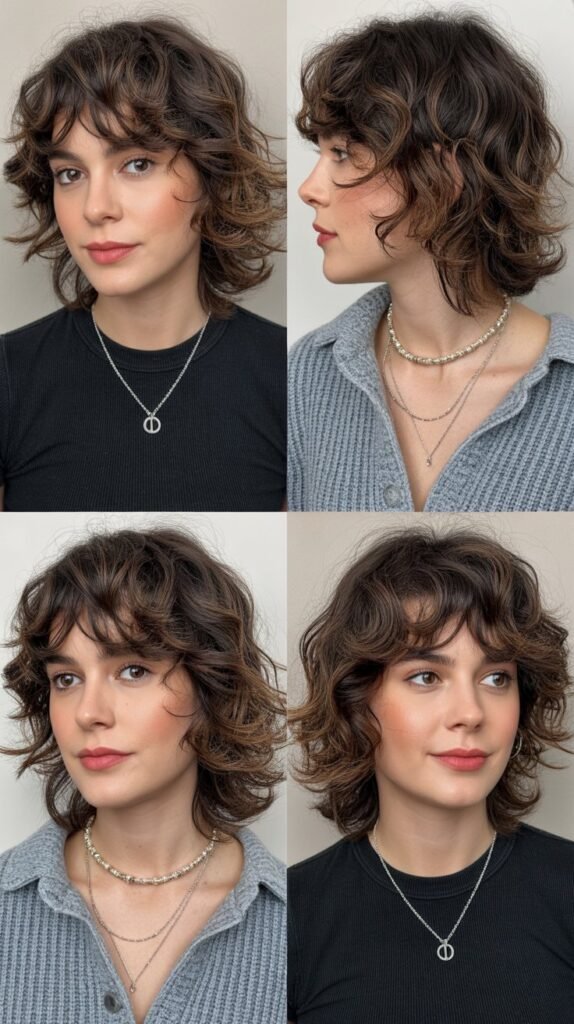 Choppy Curtain Bangs With Lived-In Waves