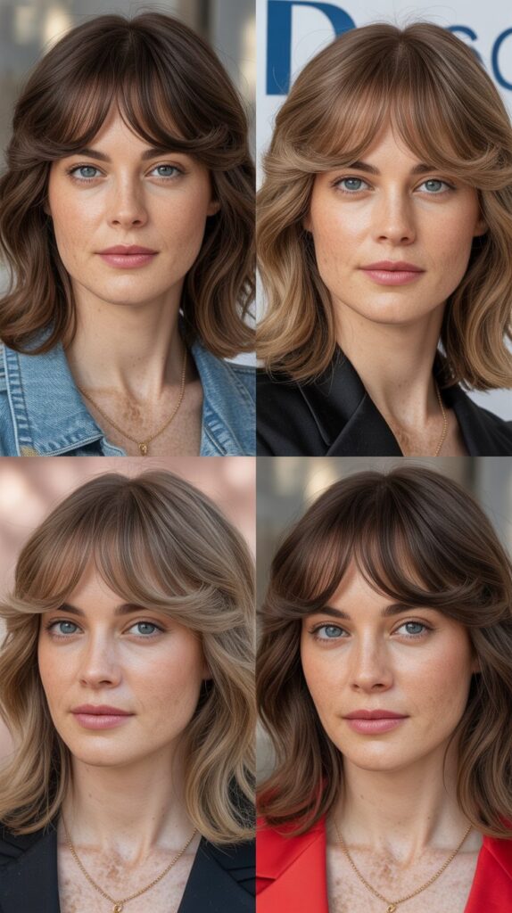 Wispy Bangs for Heart-Shaped Faces