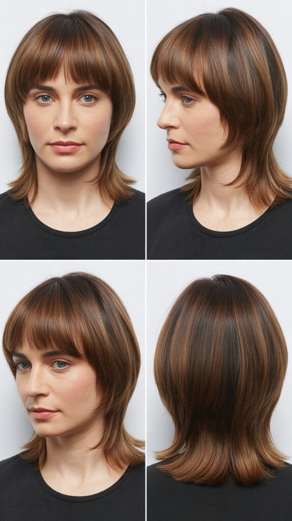 Tapered Layers With Rounded Bangs