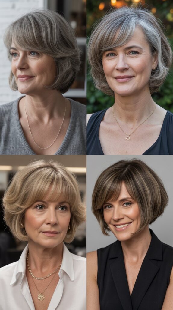 37 Wispy Bangs for Women Over 50 That Instantly Soften the Face 29 Wispy Bangs with Bob Haircuts