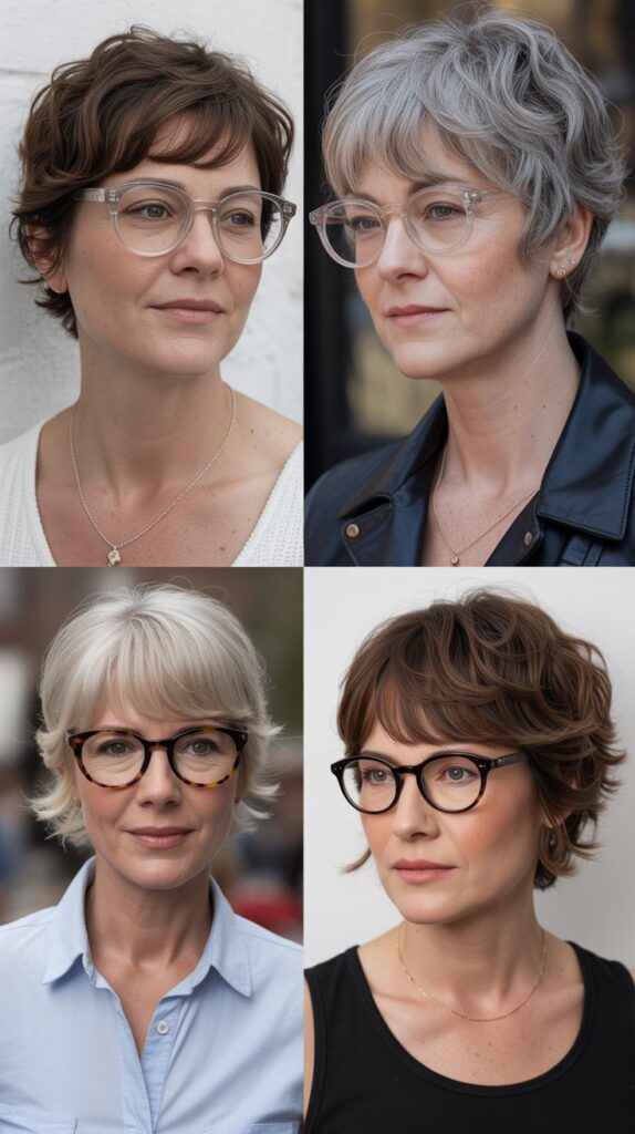 37 Best Bangs for Women Over 50 Who Wear Eyeglasses 20 Razored Bangs