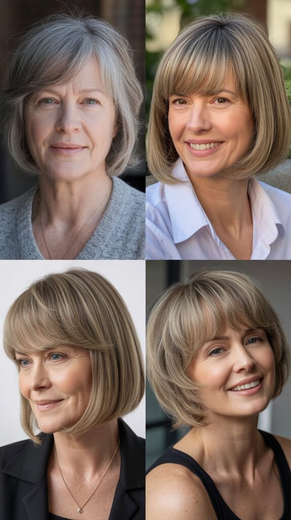 37 Wispy Bangs for Women Over 50 That Instantly Soften the Face 24 Straight Across Wispy Bangs