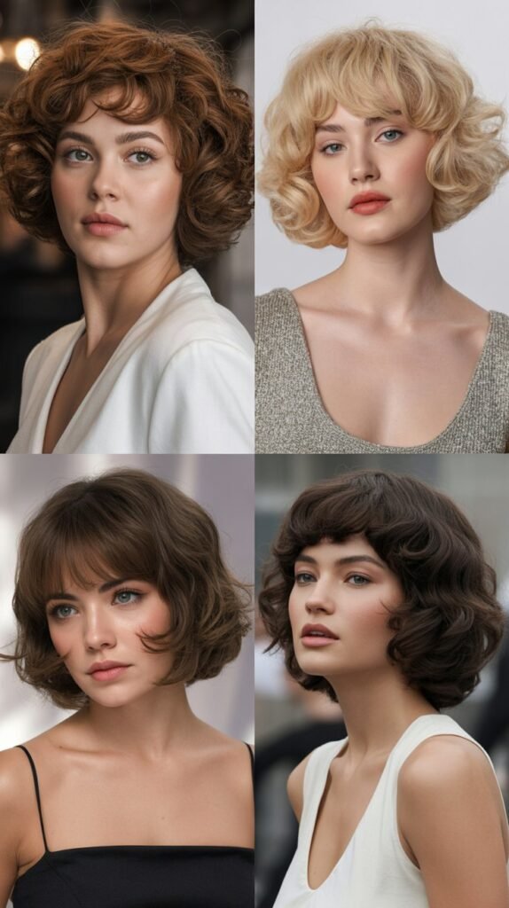 Voluminous Bob with Round Bangs