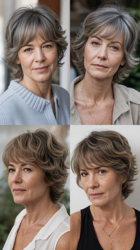 53 Most Flattering Hairstyles for Women Over 50 Right Now 25 Wispy Fringe with Layers