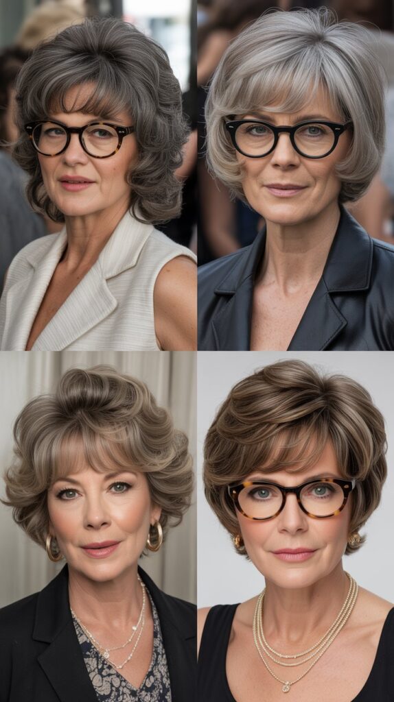 37 Best Bangs for Women Over 50 Who Wear Eyeglasses 29 Voluminous Bangs