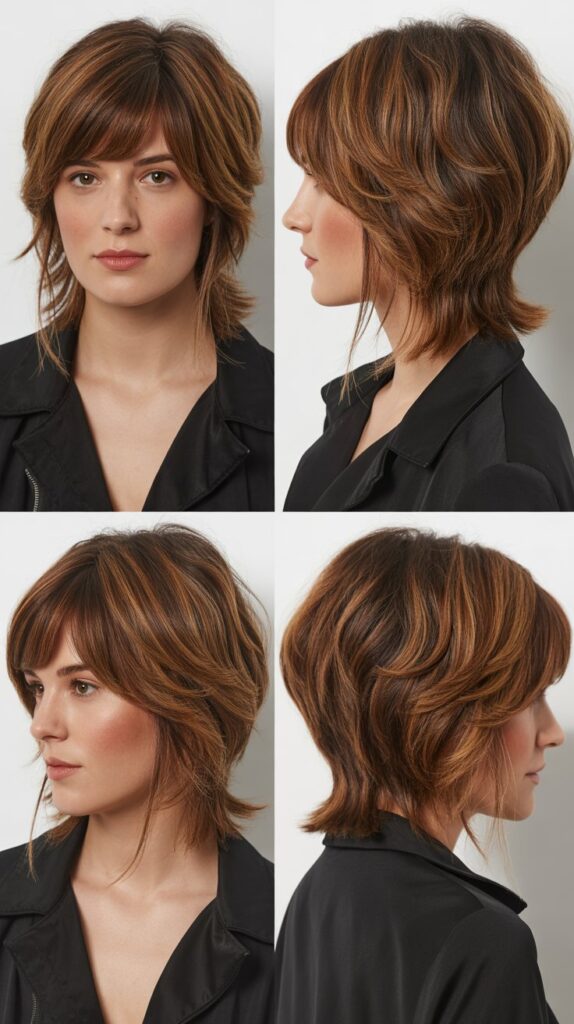 Shag With Graduated Layers and Side Bangs