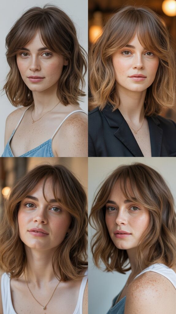 Shoulder-Length Layers with Wispy Bangs
