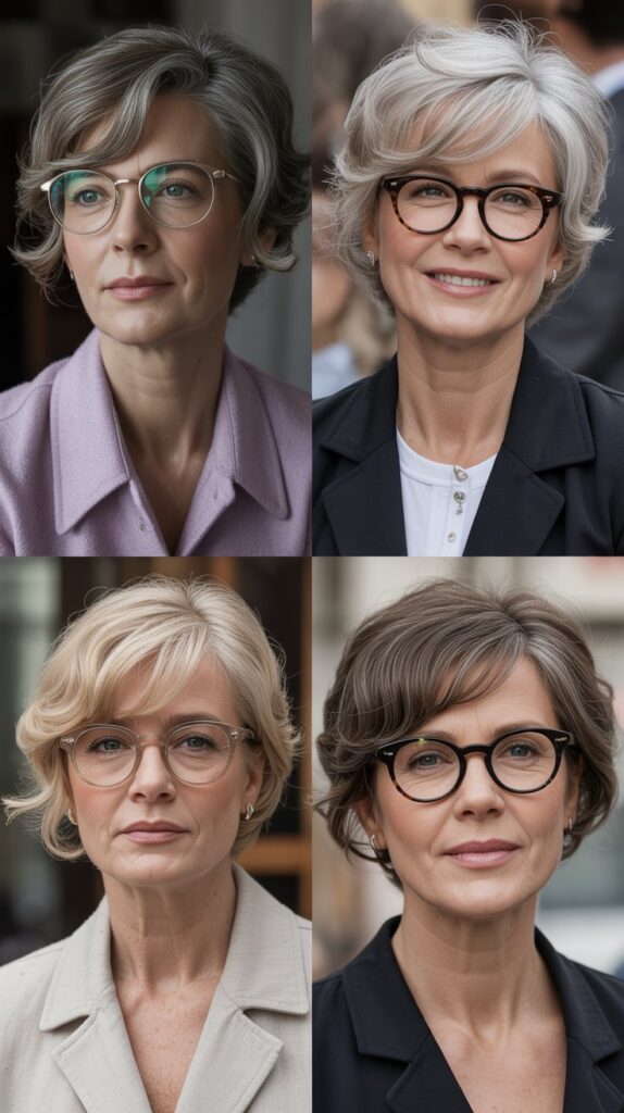 37 Best Bangs for Women Over 50 Who Wear Eyeglasses 35 Wispy Side-Swept Bangs