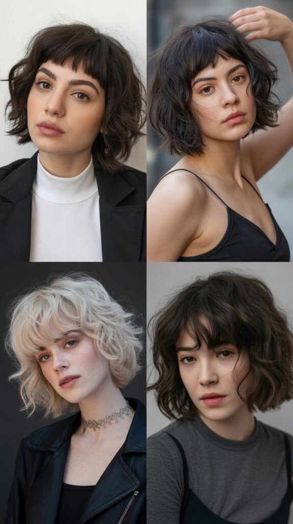 Shaggy Lob with Choppy Micro Bangs