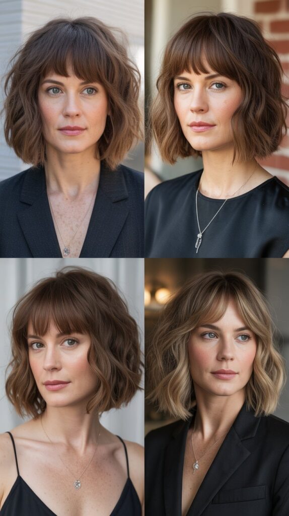 Textured Bob with Bangs and Waves