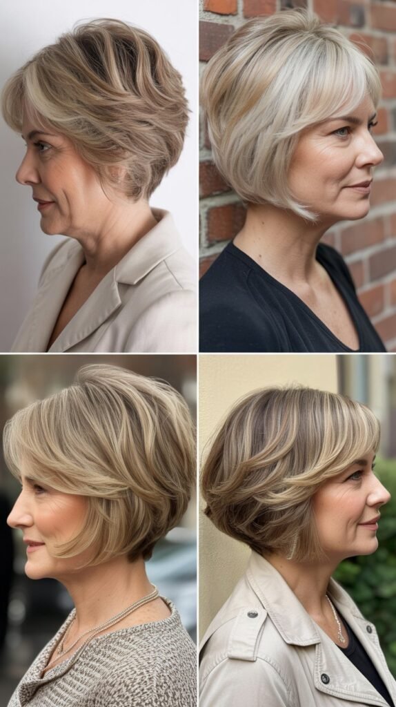 Layered Bob with Blonde Highlights