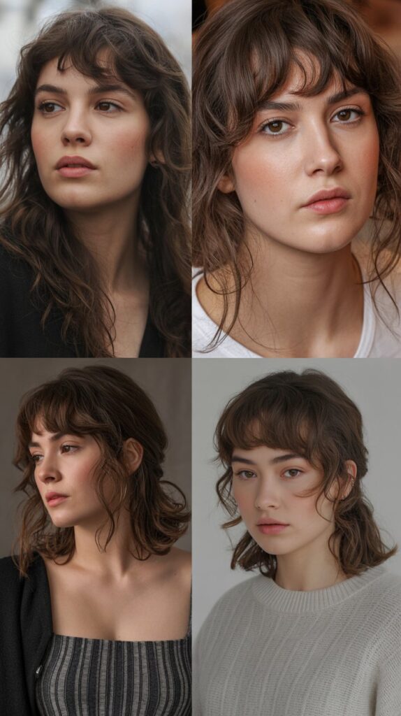 56 Medium-Length Hairstyles With Bangs for a Trendy Look 24 Brow-Skimming Wispy Bangs