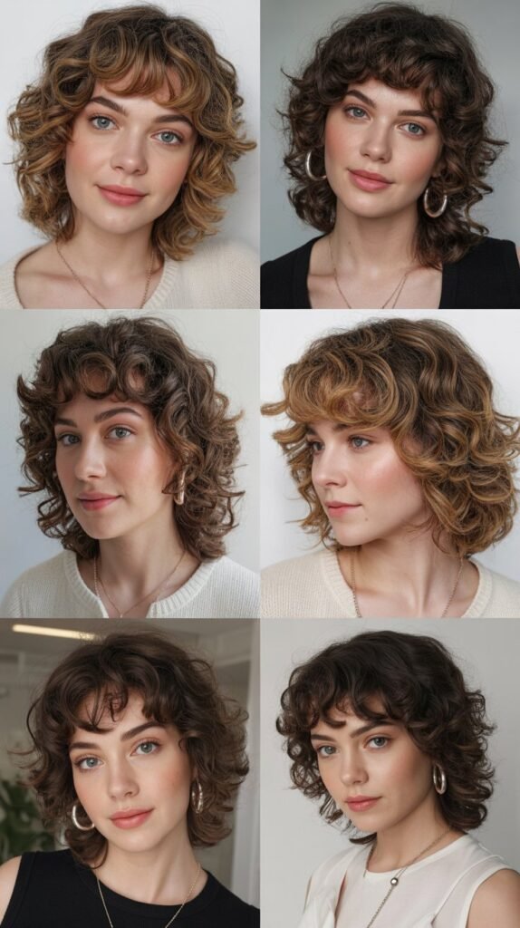 Face-Framing Bangs With Soft Curls