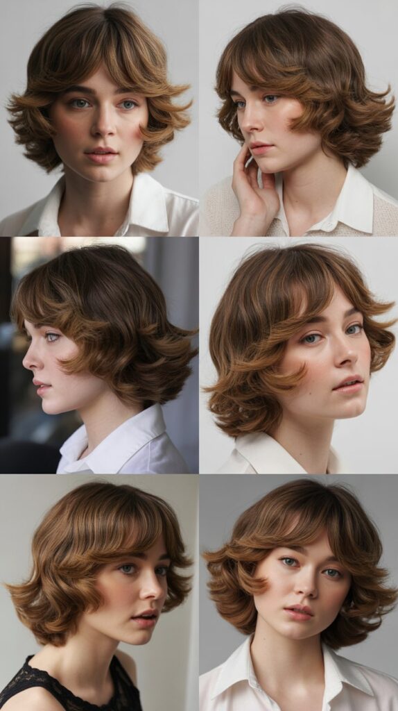 Feathered Side Bangs with Layered Waves