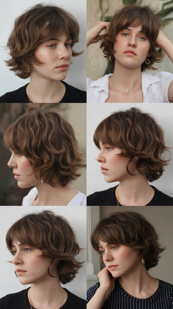 42 Medium Haircuts With Bangs for Thin Hair That Add Volume 3 Textured Shag With Curtain Bangs