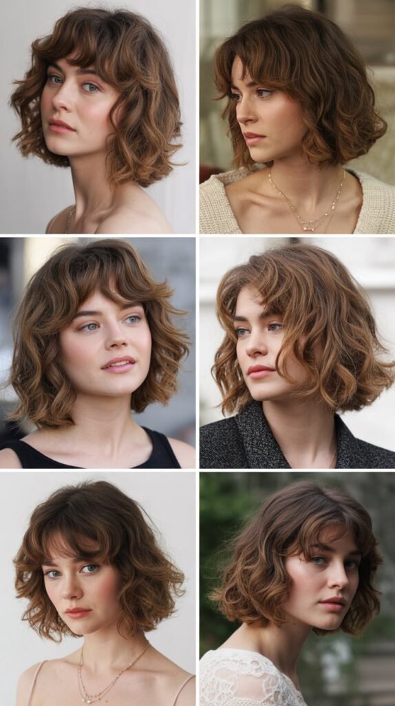 Wavy Bob with Feathered Fringe