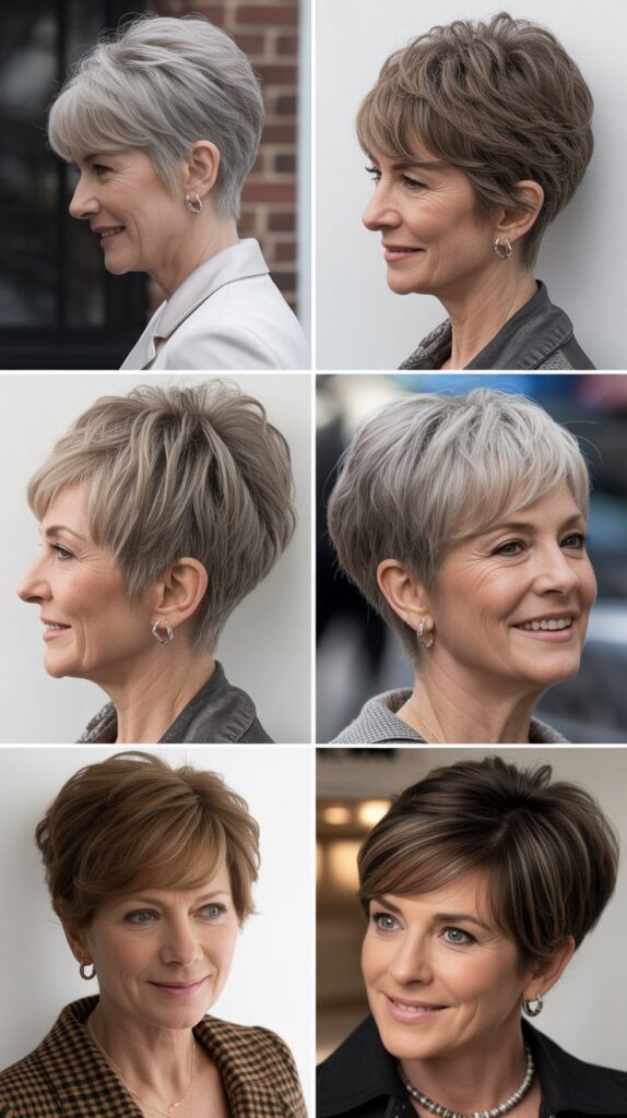 53 Most Flattering Hairstyles for Women Over 50 Right Now 37 Pixie with Long Top